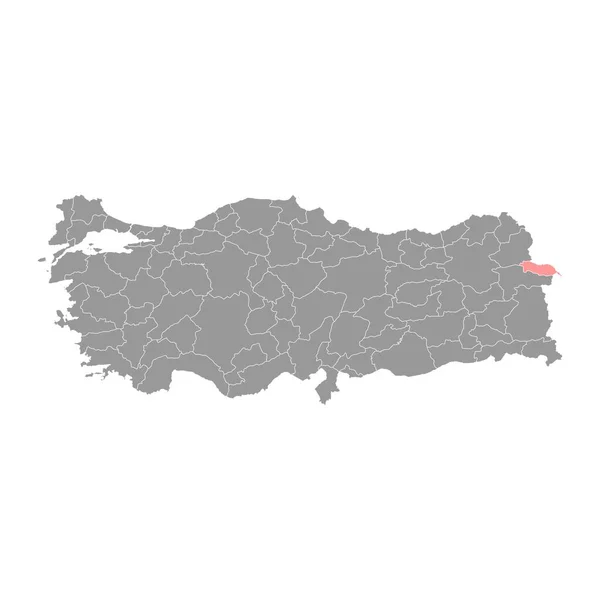 Mapa Província Igdir Divisões Administrativas Turquia Ilustração Vetorial — Vetor de Stock
