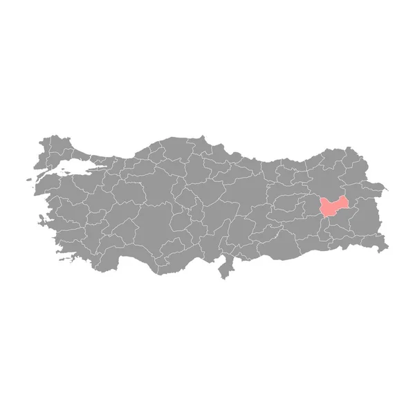 Mus Tartomány Térképe Törökország Közigazgatási Egységei Vektorillusztráció — Stock Vector