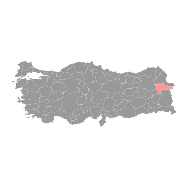 Mapa Prowincji Agri Podział Administracyjny Turcji Ilustracja Wektora — Wektor stockowy