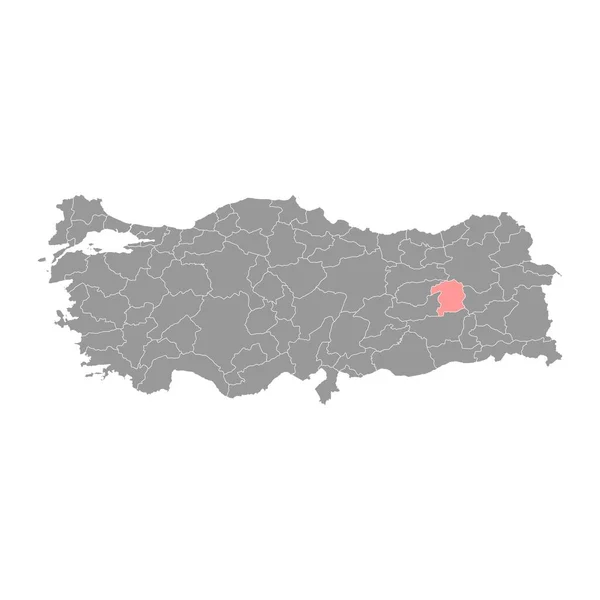Plattegrond Van Provincie Bingol Administratieve Afdelingen Van Turkije Vectorillustratie — Stockvector