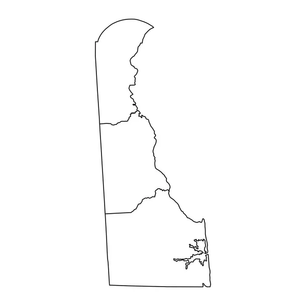 Mapa Stanu Delaware Hrabstwami Ilustracja Wektora — Wektor stockowy