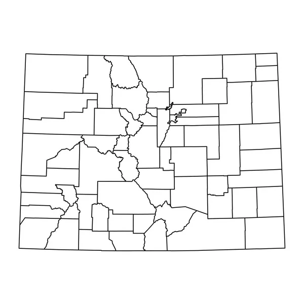 Карта Штату Колорадо Округами Приклад Вектора — стоковий вектор