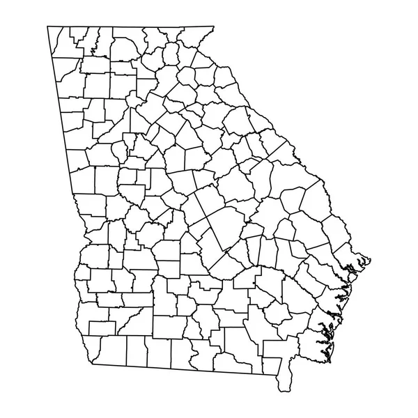 Carte État Géorgie Avec Comtés Illustration Vectorielle — Image vectorielle
