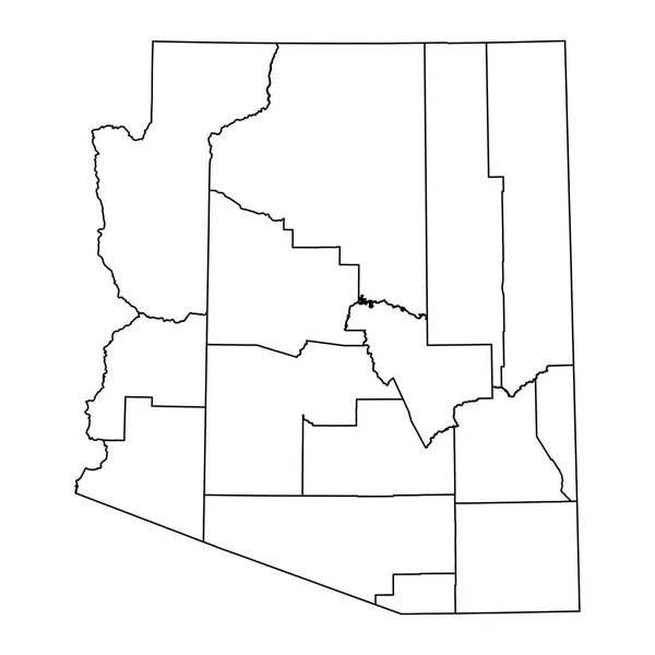 Карта Штата Аризона Округами Векторная Иллюстрация — стоковый вектор