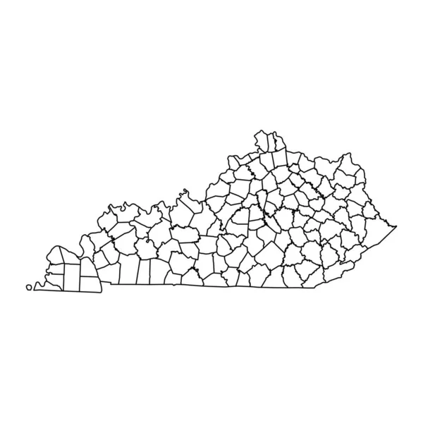 Kentucky Státní Mapa Okresy Vektorová Ilustrace — Stockový vektor