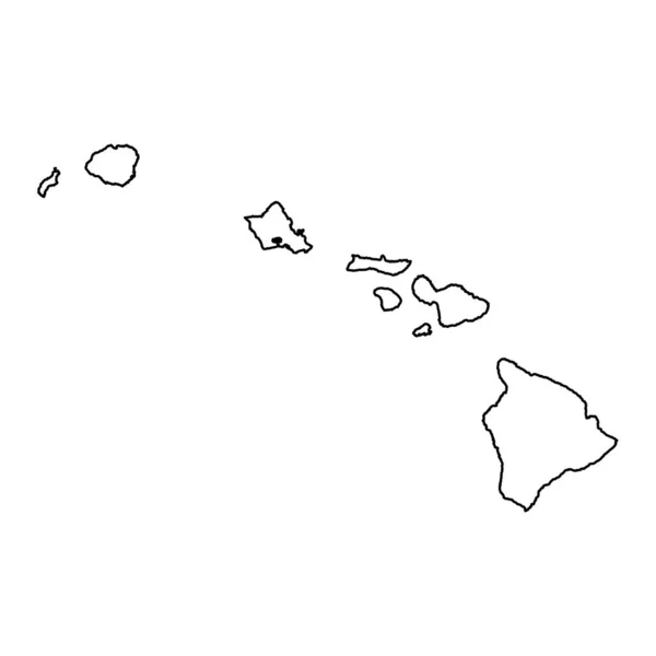 Hawaii State Map Islands Vector Illustration — Stock Vector