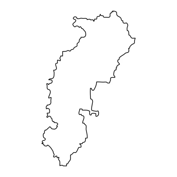 Chhattisgarh State Map Administrative Division India Vector Illustration — Stock Vector