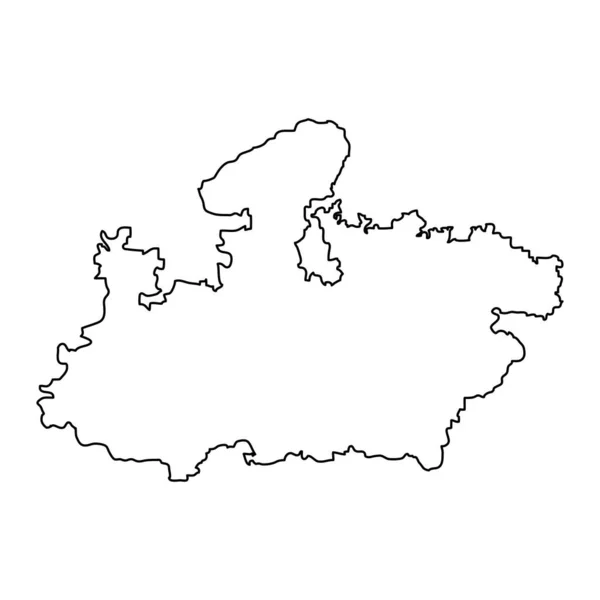 中央邦地图 印度的行政区划 矢量说明 — 图库矢量图片