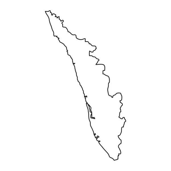 Carte État Kerala Division Administrative Inde Illustration Vectorielle — Image vectorielle