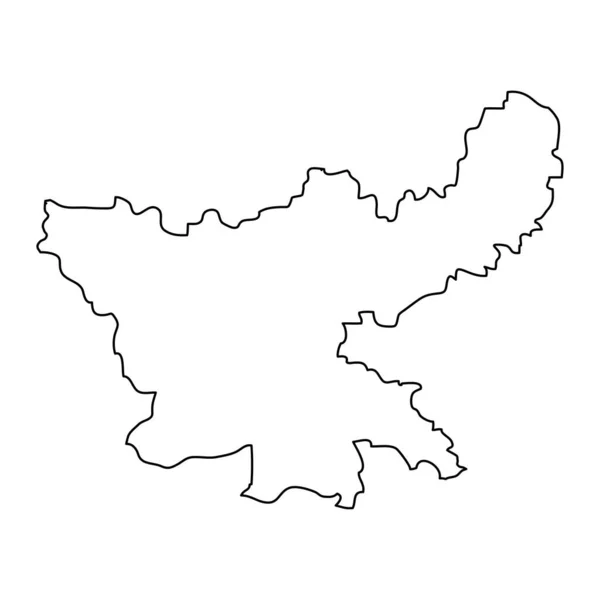 Karte Des Bundesstaates Jharkhand Verwaltungseinheit Indiens Vektorillustration — Stockvektor