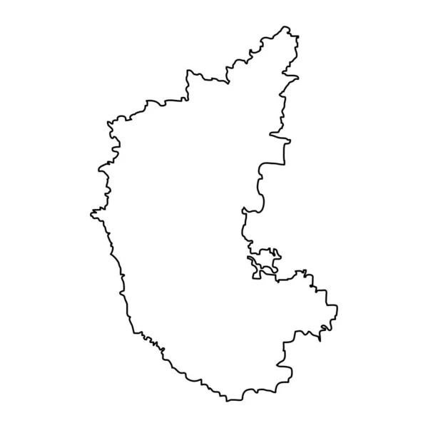 Carte État Karnataka Division Administrative Inde Illustration Vectorielle — Image vectorielle