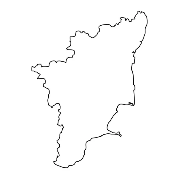 Ταμίλ Ναντού Κρατικός Χάρτης Διοικητική Διαίρεση Της Ινδίας Εικονογράφηση Διανύσματος — Διανυσματικό Αρχείο