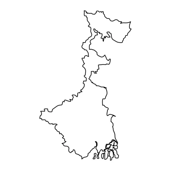 Zachodni Bengal Mapa Stanu Podział Administracyjny Indii Ilustracja Wektora — Wektor stockowy