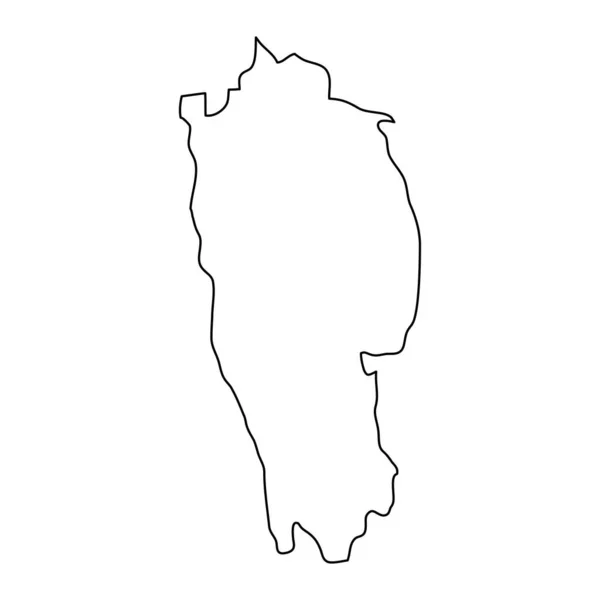 Mizoram Mapa Del Estado División Administrativa India Ilustración Vectorial — Vector de stock