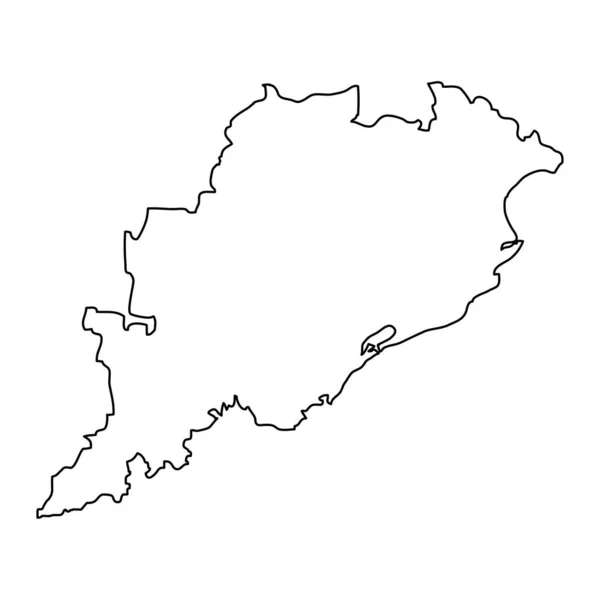 Mapa Estado Orissa Divisão Administrativa Índia Ilustração Vetorial —  Vetores de Stock