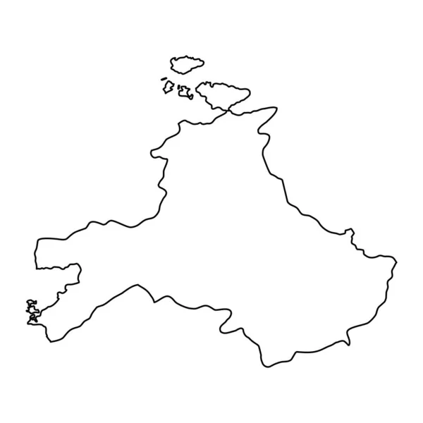 バリケシール州地図 トルコの行政区画 ベクターイラスト — ストックベクタ