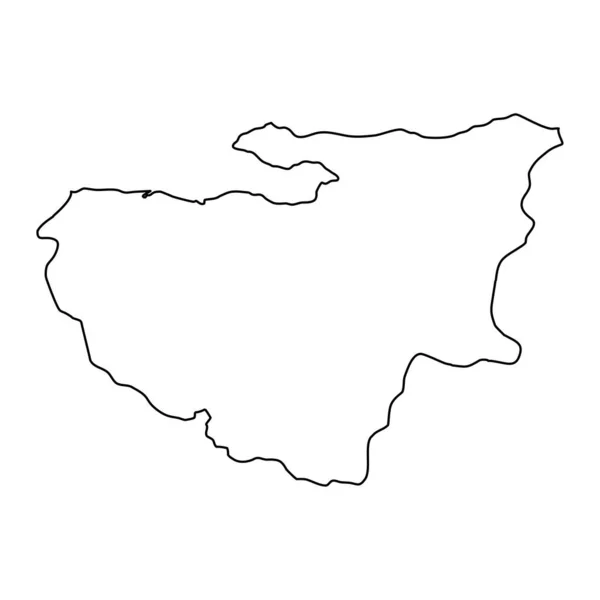 Bursa Mapa Província Divisões Administrativas Turquia Ilustração Vetorial — Vetor de Stock