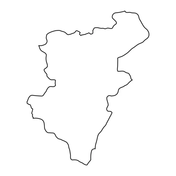 Mapa Província Denizli Divisões Administrativas Turquia Ilustração Vetorial —  Vetores de Stock