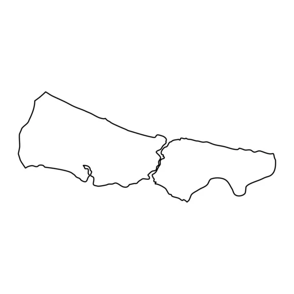 Mapa Província Istambul Divisões Administrativas Turquia Ilustração Vetorial — Vetor de Stock