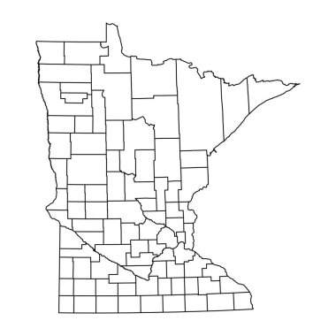 Minnesota eyalet haritası. Vektör illüstrasyonu.