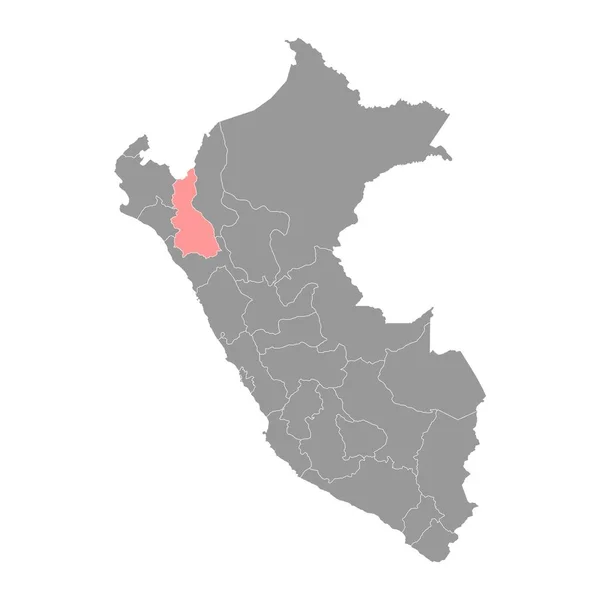 Cajamarca Map Region Peru Vector Illustration — Stock Vector