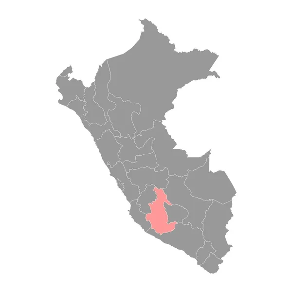 Χάρτης Ayacucho Περιοχή Περού Εικονογράφηση Διανύσματος — Διανυσματικό Αρχείο