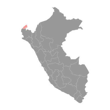 Tumbes haritası, Peru bölgesi. Vektör İllüstrasyonu.