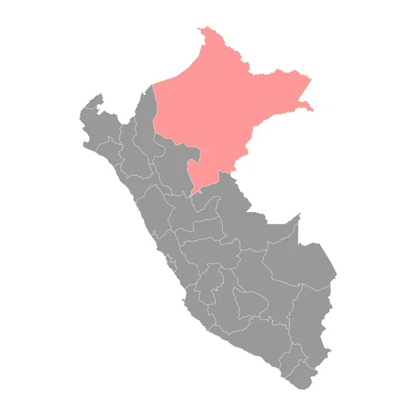 Loreto Karta Region Peru Vektor Illustration — Stock vektor