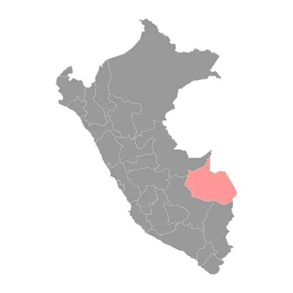 Mapa Madre Dios Região Peru Ilustração Vetorial —  Vetores de Stock