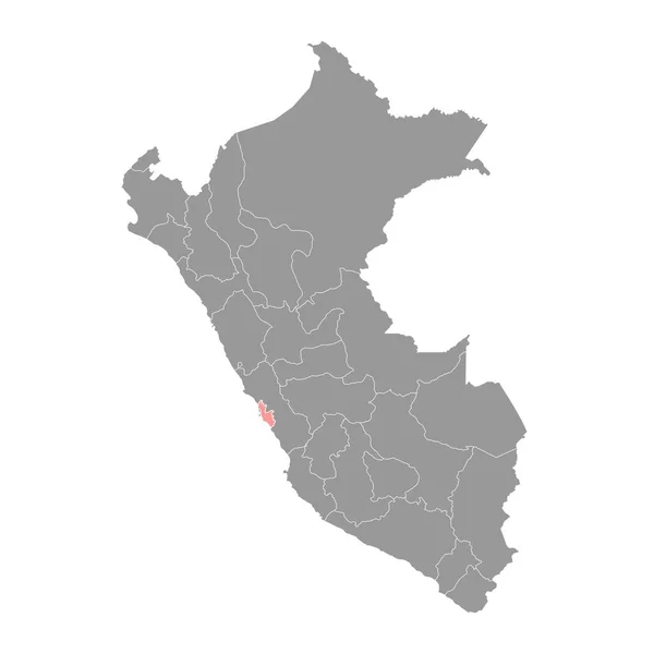 Χάρτης Επαρχία Λίμα Περιοχή Στο Περού Εικονογράφηση Διανύσματος — Διανυσματικό Αρχείο