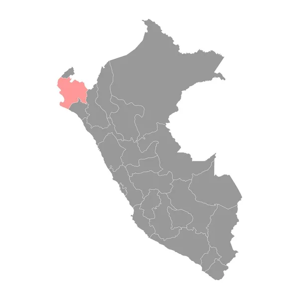 ペルーの地域 ピウラ地図 ベクターイラスト — ストックベクタ