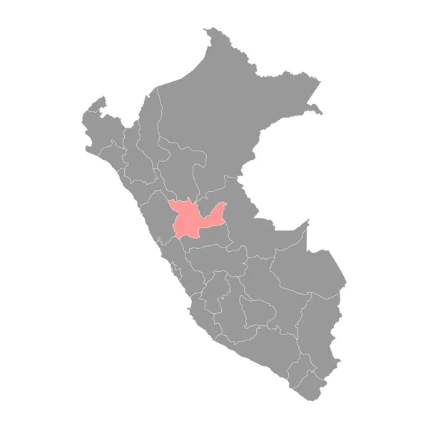 Huanuco Karta Regionen Peru Vektor Illustration — Stock vektor