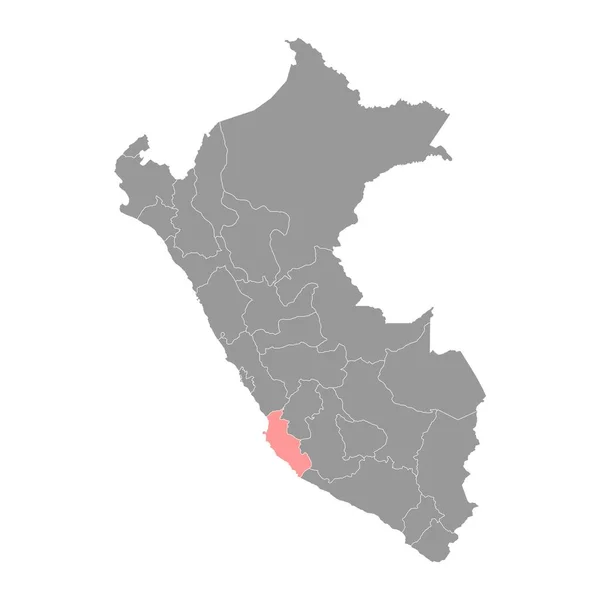 ペルーの地域のイカ地図 ベクターイラスト — ストックベクタ