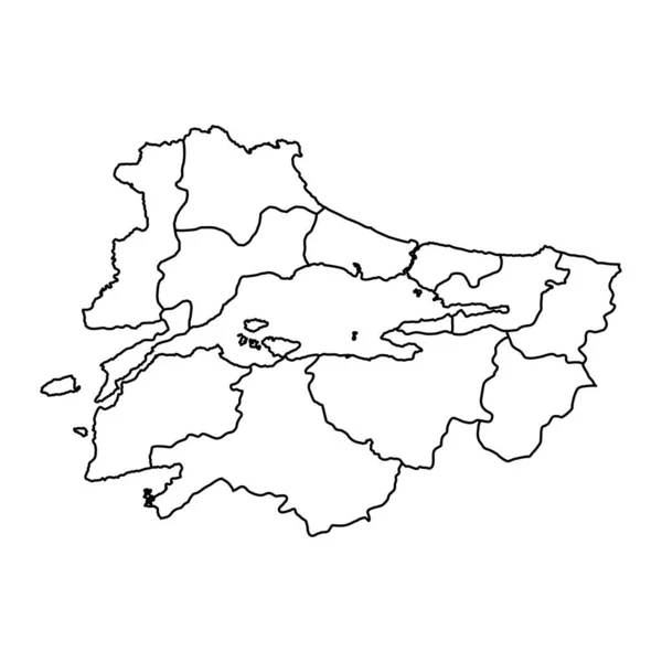 Marmara Region Map Administrative Divisions Turkey Vector Illustration — Stock Vector