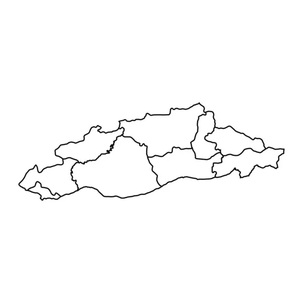 Southeastern Anatolia Region Map Administrative Divisions Turkey Vector Illustration — Stock Vector