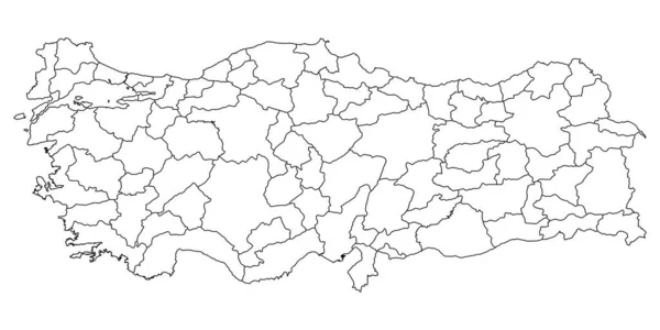 Landkarte Der Türkei Mit Administrativen Teilungen Vektorillustration — Stockvektor