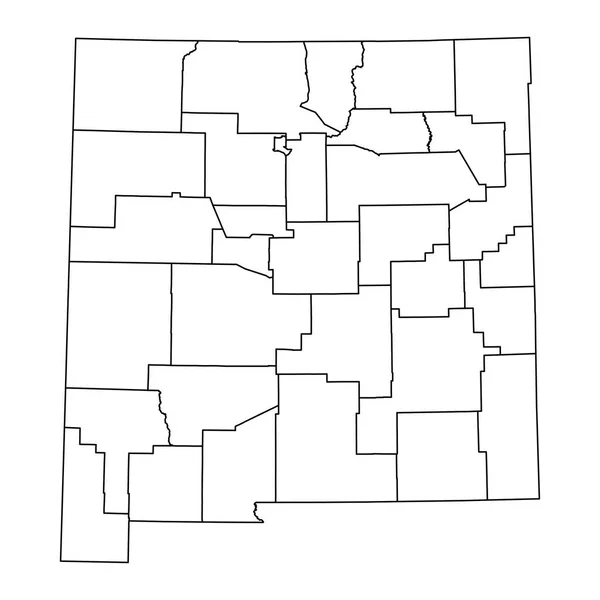 ニューメキシコ州は郡と州の地図 ベクターイラスト — ストックベクタ