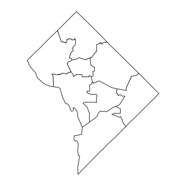 Χάρτης Ουάσινγκτον Γειτονιές Εικονογράφηση Διανύσματος — Διανυσματικό Αρχείο