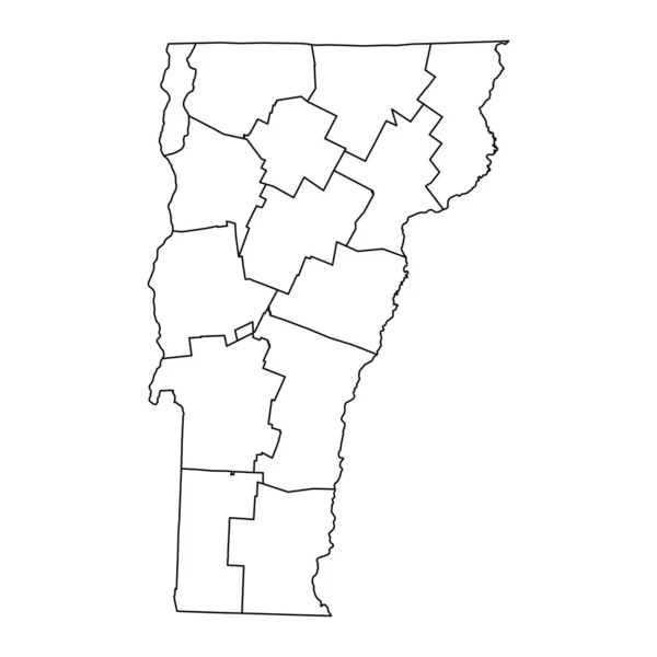 Mapa Stanu Vermont Hrabstwami Ilustracja Wektora — Wektor stockowy
