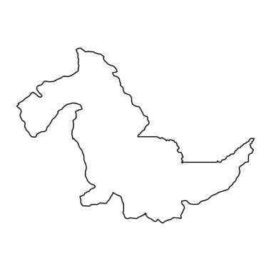 Ucayali haritası, Peru bölgesi. Vektör İllüstrasyonu.