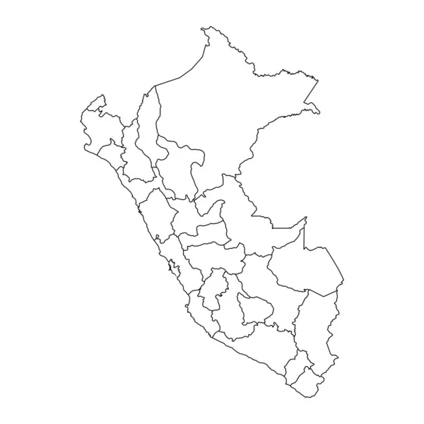 Peru Térkép Osztályokkal Vektorillusztráció — Stock Vector