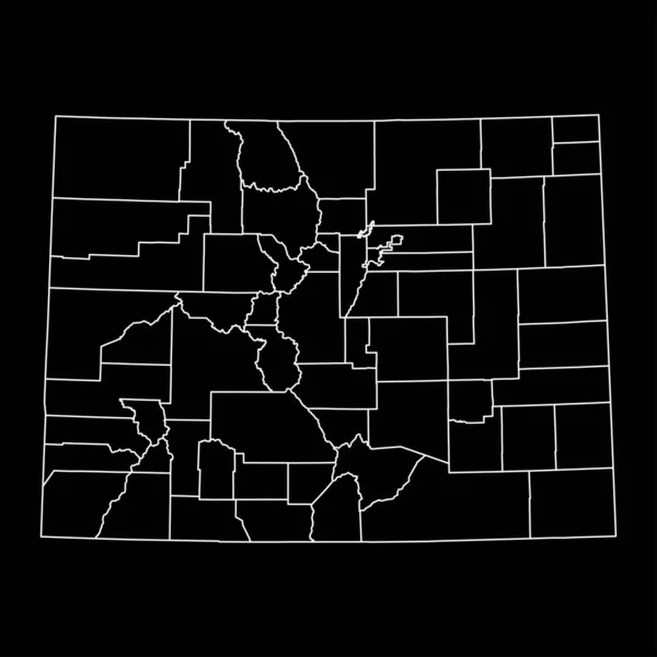 科罗拉多州的各县地图 矢量说明 — 图库矢量图片