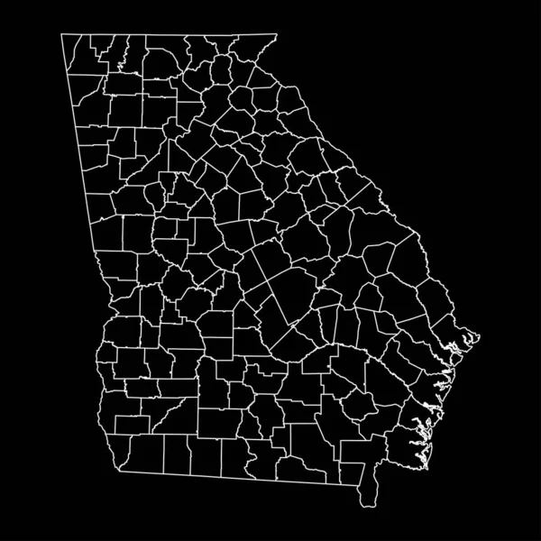 佐治亚州各县的地图 矢量说明 — 图库矢量图片