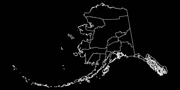 Alaska State Map Mit Bezirken Vektorillustration — Stockvektor