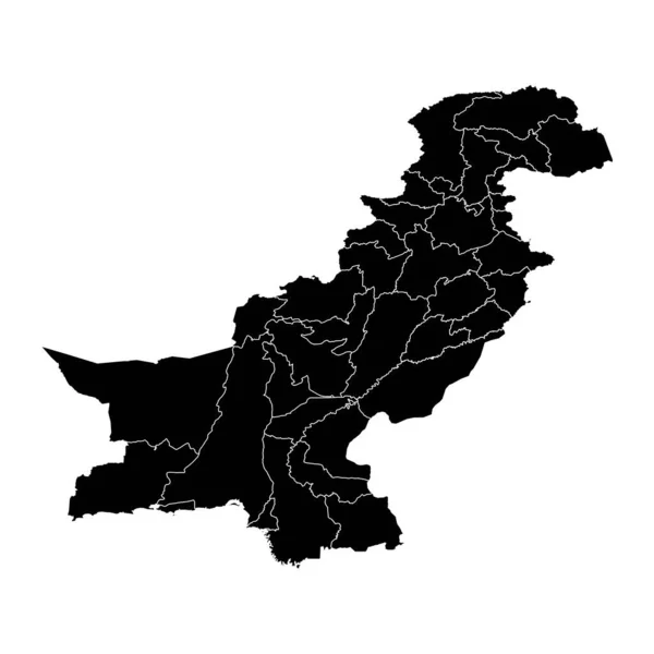 Pakistán Mapa Con Territorio Administrativo Ilustración Vectorial — Vector de stock