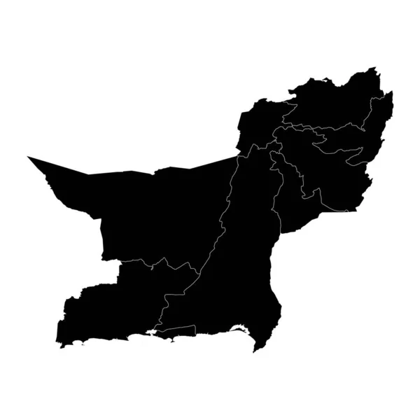 Provinskarta Över Provinsen Balochistan Provinsen Pakistan Vektorillustration — Stock vektor