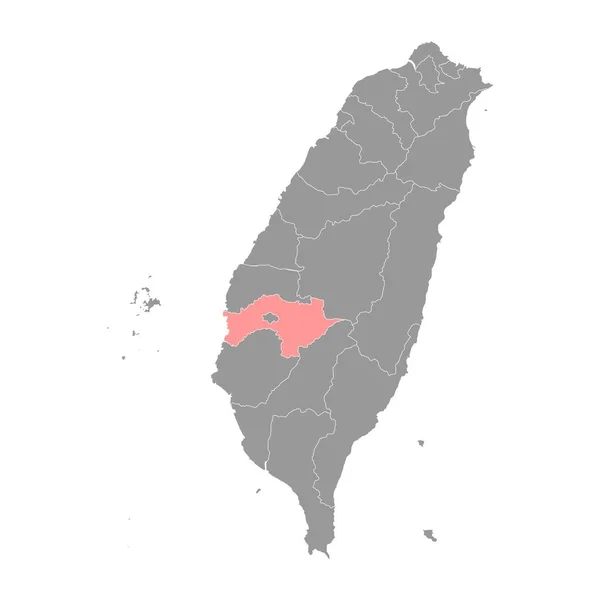 Mapa Del Condado Chiayi Condado República China Taiwán Ilustración Vectorial — Archivo Imágenes Vectoriales