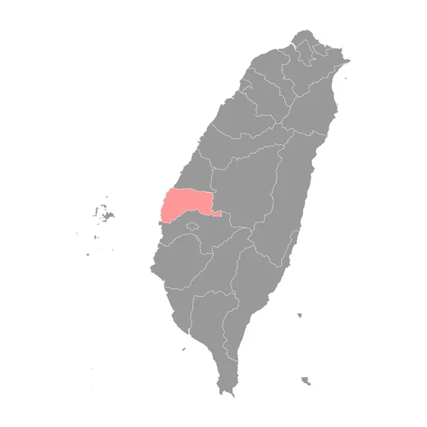 Yunlin County Map Okres Čínské Republiky Tchaj Wan Vektorová Ilustrace — Stockový vektor