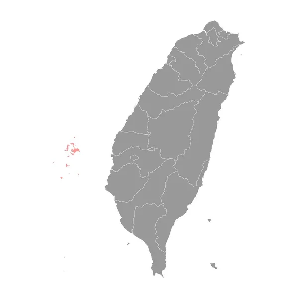 Mapa Del Condado Penghu Condado República China Taiwán Ilustración Vectorial — Archivo Imágenes Vectoriales