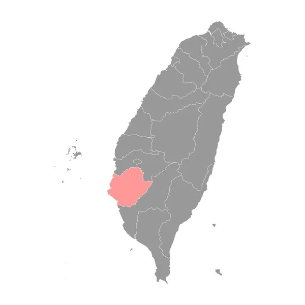 Mapa Tainan Municipio Especial República China Taiwán Ilustración Vectorial — Archivo Imágenes Vectoriales